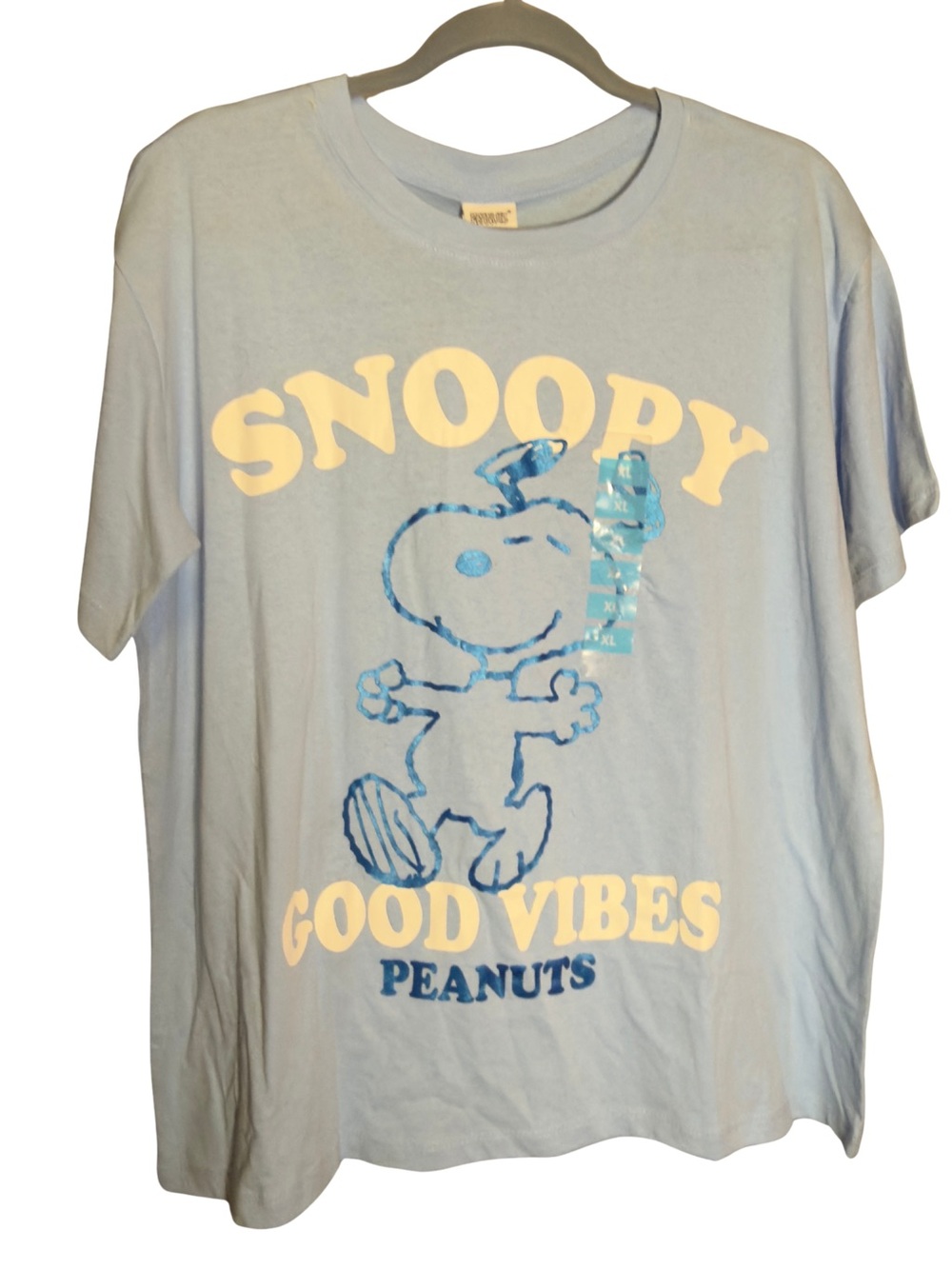 Peanuts Light Blue Snoopy "Good Vibes" Kids Tee